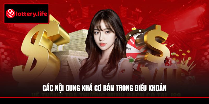 Các nội dung khá cơ bản trong điều khoản
